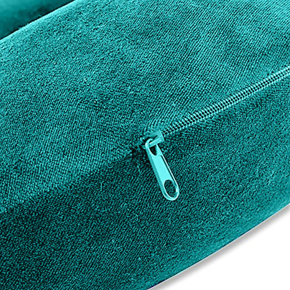Memory Foam Moulded Pressure Relief Neck Cushion Comfort and Posture, Ideal for Travel Supports the Head, Neck and Chin when Sleeping use for Plane, Train or Car Journeys Travel Pillow In Teal