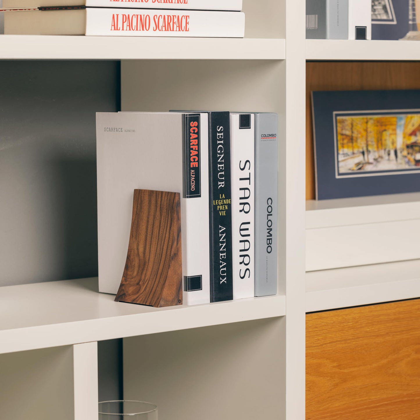 TILISMA Bookends for Heavy Books – Walnut Wood Book Ends for Shelves – Heavy Duty Bookends to Hold Books – Decorative Book Ends for Home Library – Wooden Bookend for Shelf - Bookshelf Accessories