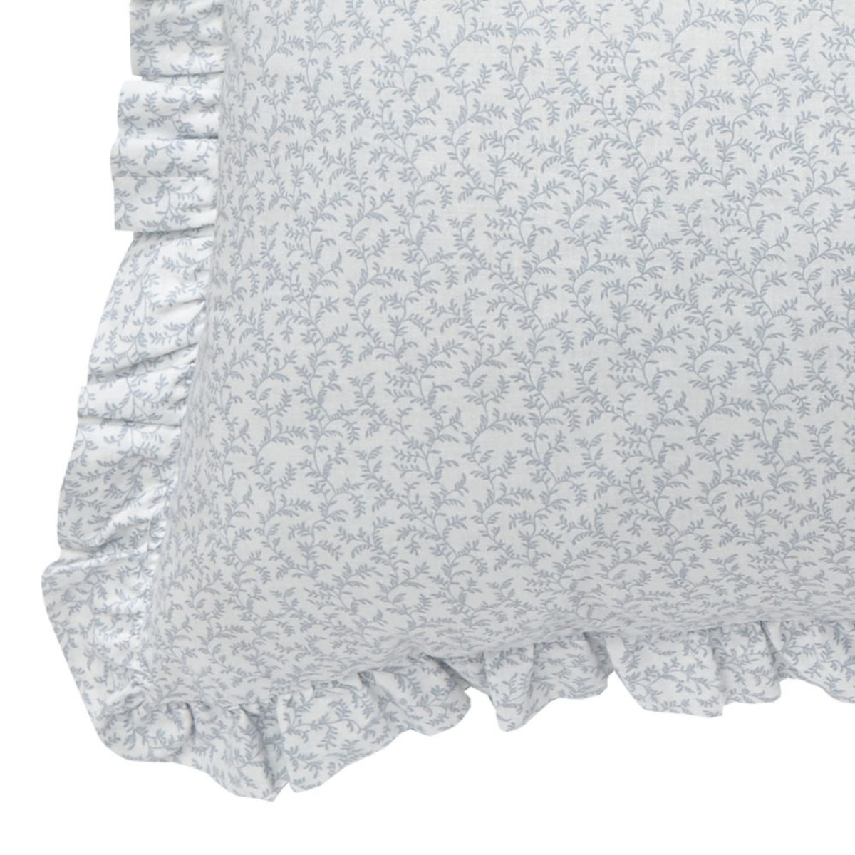 Laura Ashley - Euro Shams, 100% Smooth Cotton with Envelope Closure & Ruffled Edges, Throw Pillow Cover for Bed or Couch, Oeko-Tex Certified (Chloe Blue, 2 Pack)