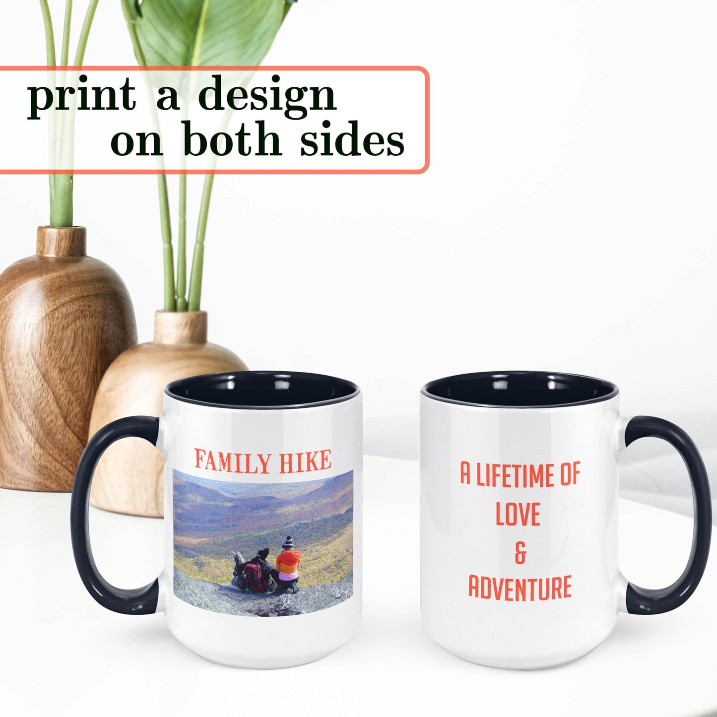 Personalized Coffee Mug, Custom Photo Text 15oz Ceramic Mug, Customized Picture Name Tea Cup, Unique Gift Idea, Taza Cafe Personalizadas Fotos, Cute Custom Gifts Mom Women Men, Father's Day, Black