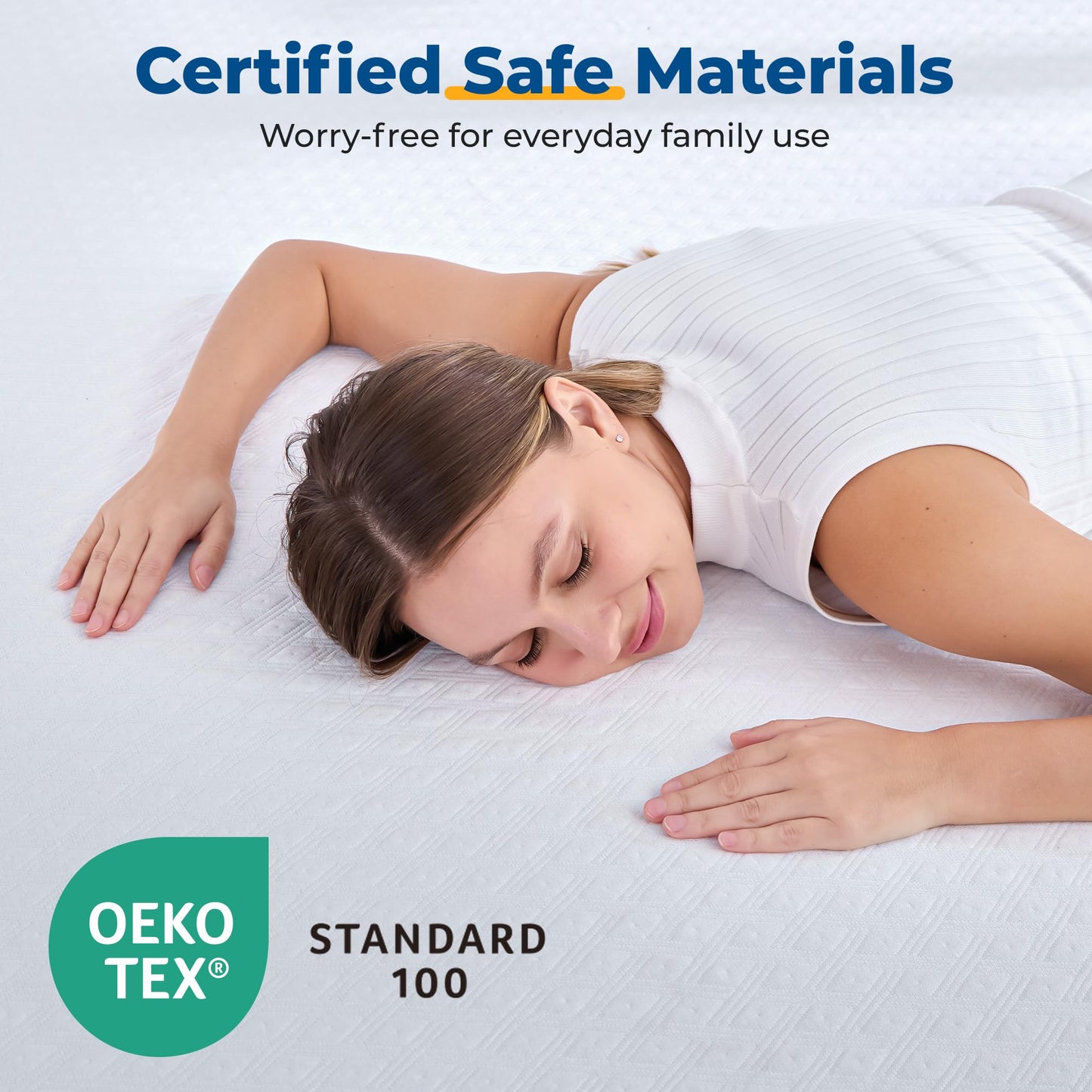 BDEUS 2 Inch Gel Memory Foam Mattress Topper Twin Size, Cooling Mattress Topper for Back Pain Relief, Non-Slip Design with Removable & Washable Soft Bamboo Cover.
