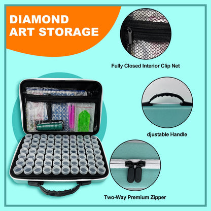 Waykape 70 Slots Diamond Art Storage Containers, 5D Diamond Art Accessories and Tools, Diamond Painting Accessories Kits Organizer, Diamond Art Storage Case for Craft Jewelry Beads Storage Box