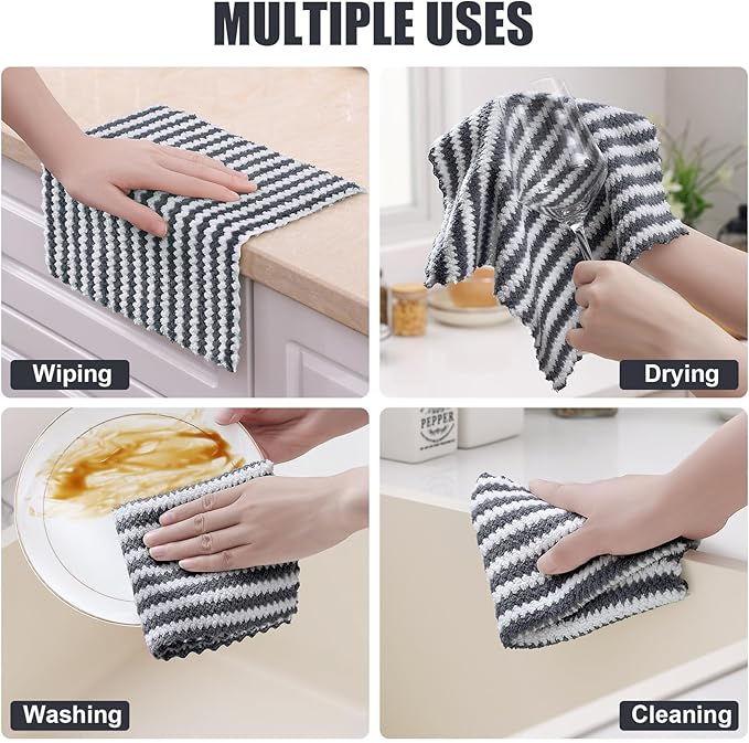 Homaxy 12 Pack Kitchen Dish Cloths, Ultra Soft and Absorbent Dish Towels