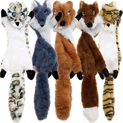 Newthinking No Stuffing Dog Toys, 5 Pack Squeaky Dog Toys Indestructible, Soft Plush Dog Toy for Small Medium Large Dogs