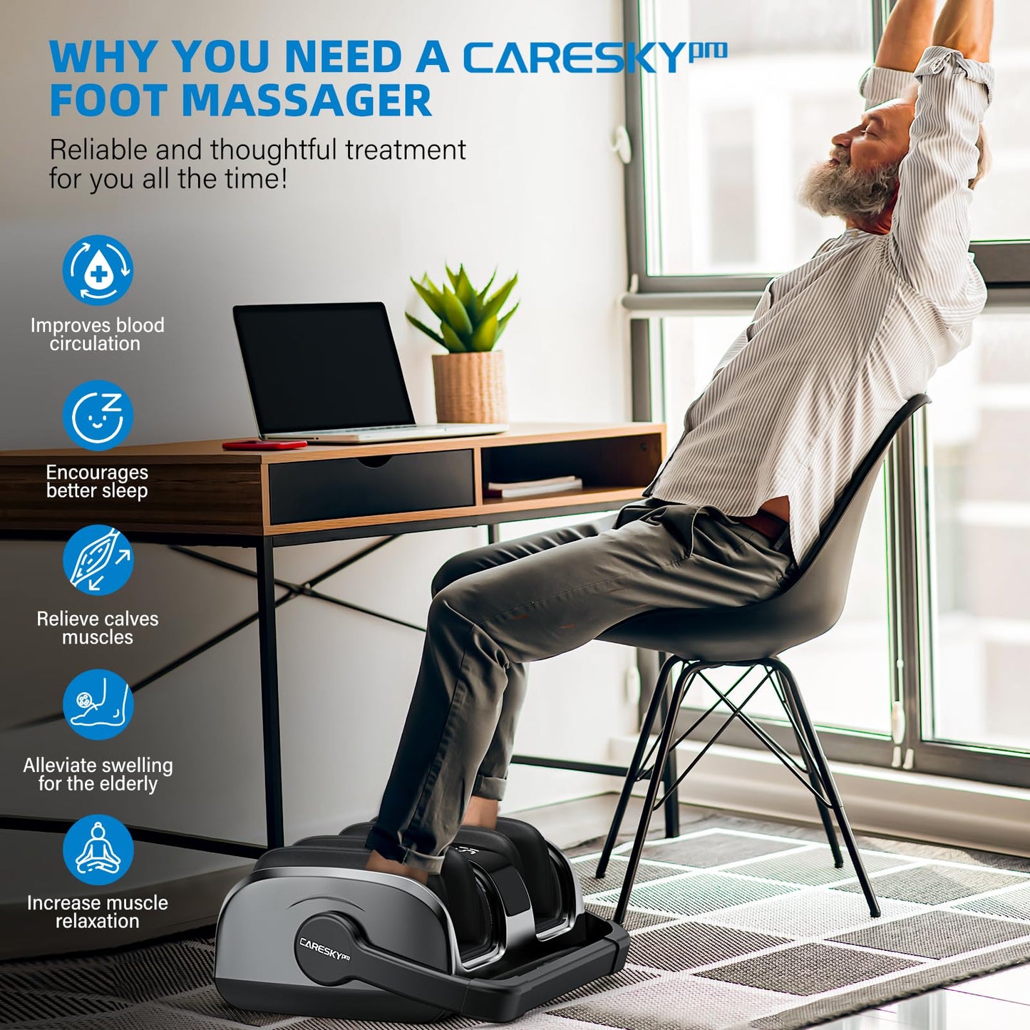 FSA Eligible HSA Items, Shiatsu Foot Massager for Neuropathy and Pain Relief, 3 Heat Therapy, 5 Intensity Deep Kneading, Rolling for Calf-Feet-Arm Relaxation, Plantar Fasciitis