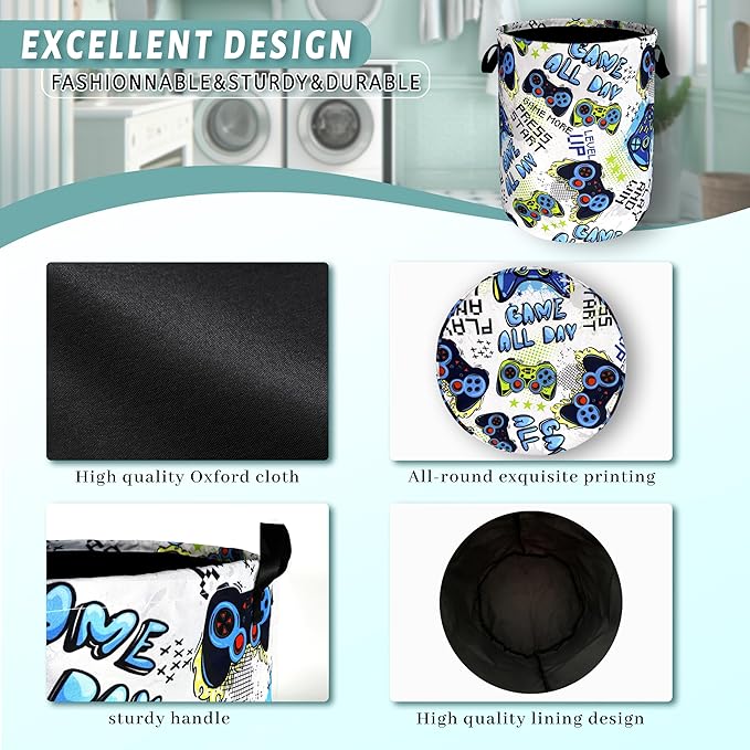 Funny Cool Game Machine Laundry Basket Games Foldable Colorful Laundry Hamper