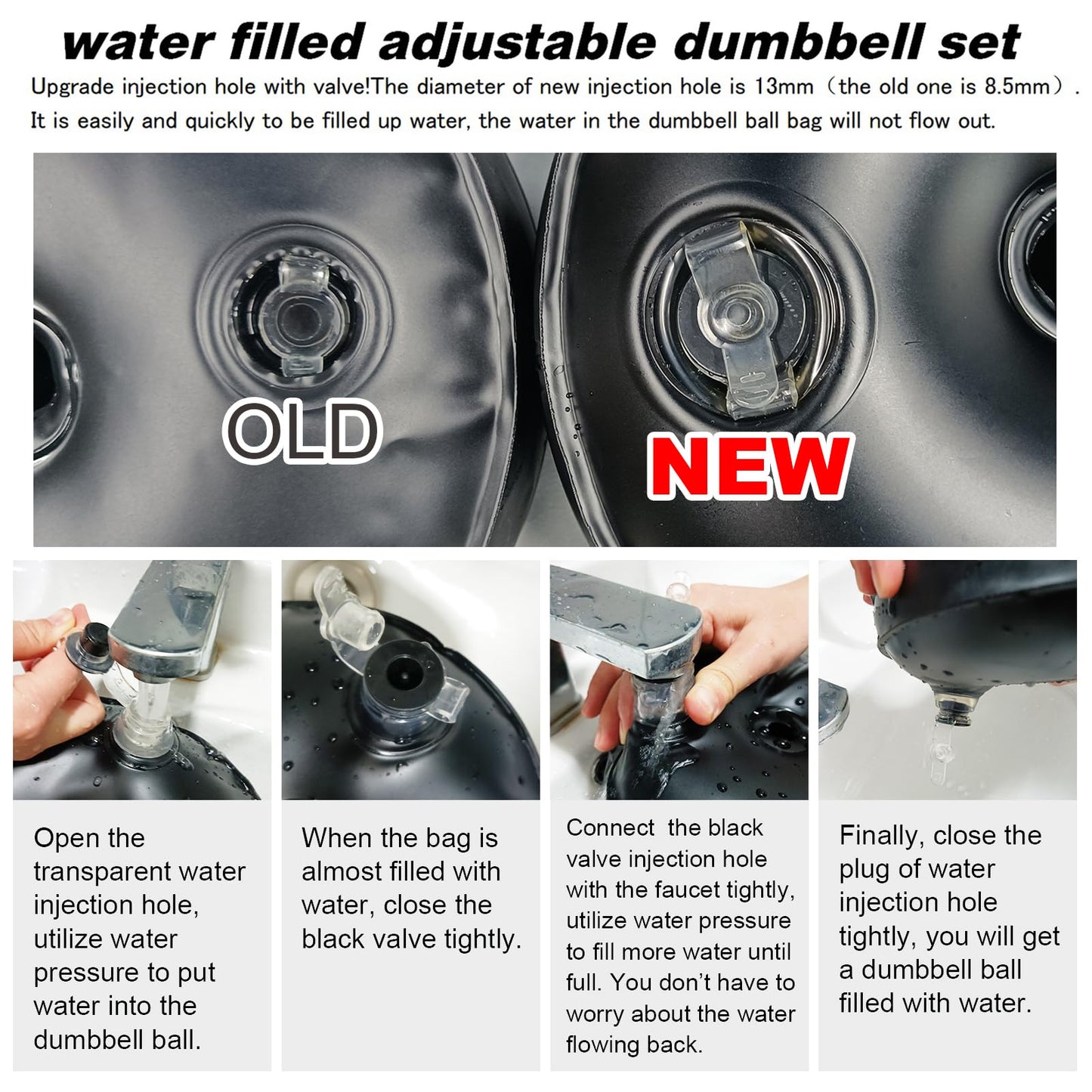Water Filled Dumbbells Set - Water Filled Weights - Portable Travel Weights - Weights Adjustable Dumbbells - Portable Fitness Equipment - Strength Training - Fitness and Shaping