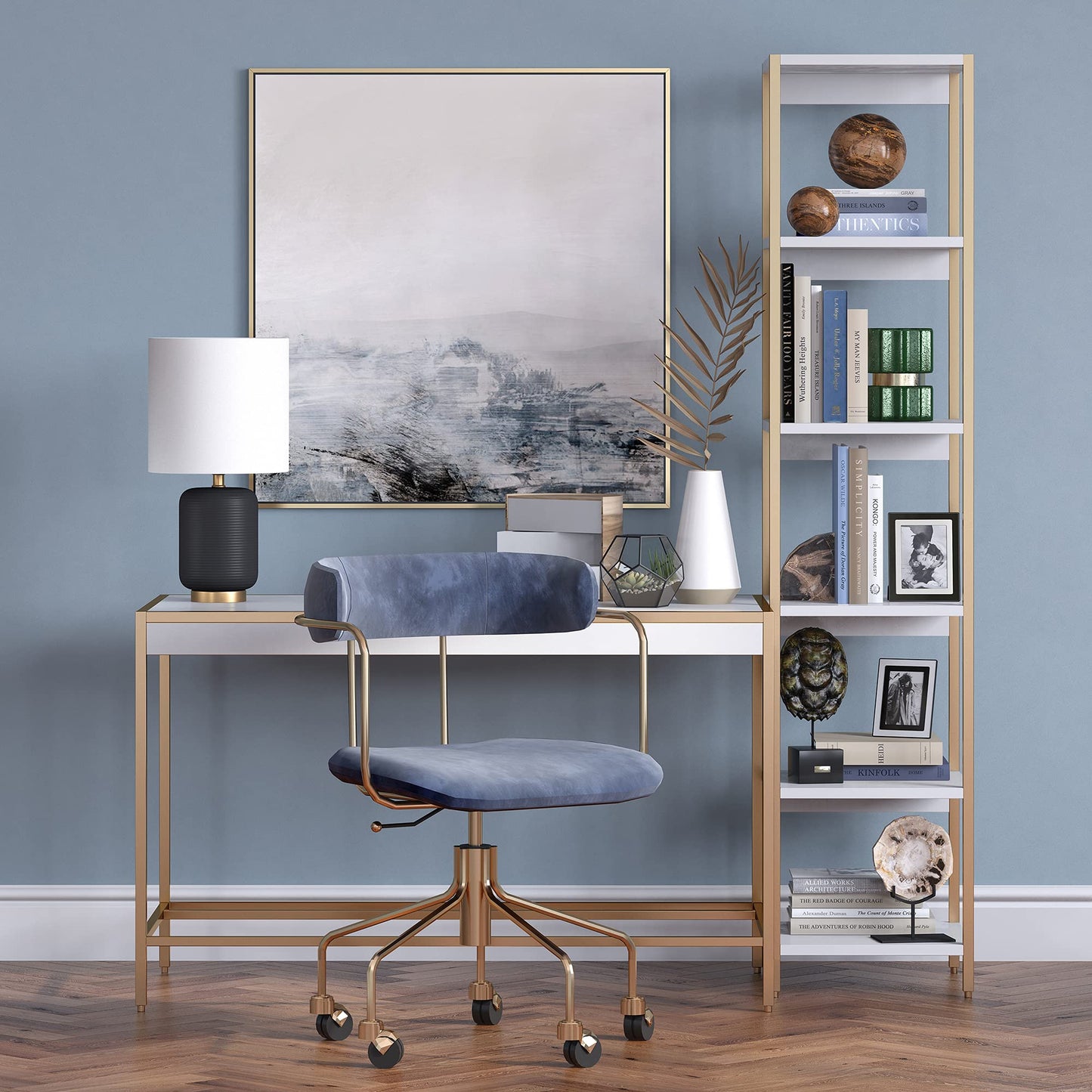 Henn&Hart 15" Modern 1-Light Table Lamp with Chiffon White Fabric Drum Shade for Living Room, Bedroom, or Office, Flat Black