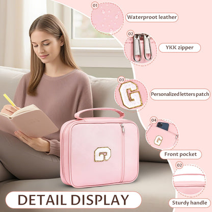 WOBAGMEN Bible Cover for Women,Pink PU Leather Personalized Bible Case with Bible Study Supplies,Including Tabs and Highlighter Set, Faith Chiristain Gift for Women Girls (Pink, G)