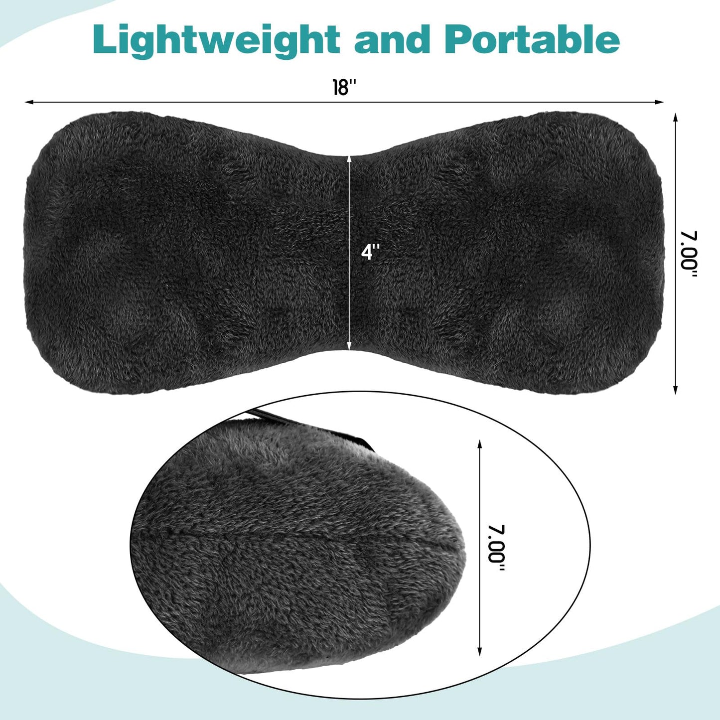 1 Pc Neck Pillow for Recliner Headrest Pillow Bone Shaped Chair Plush with Adjustable Strap Neck Support and Pain Relief Curve Head Cushion for Car Travel Airplane (Grey)