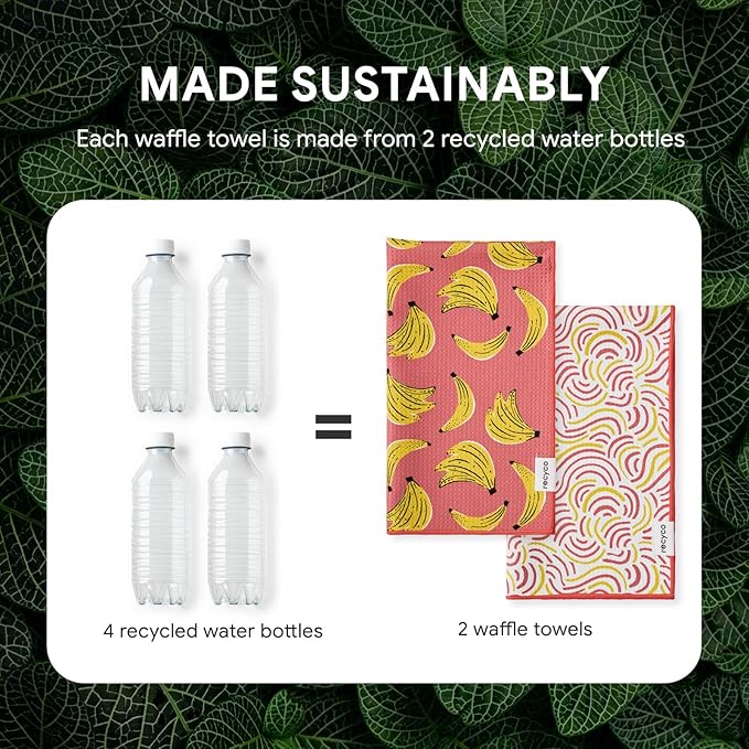 RECYCO Waffle Kitchen Towel Set of 2