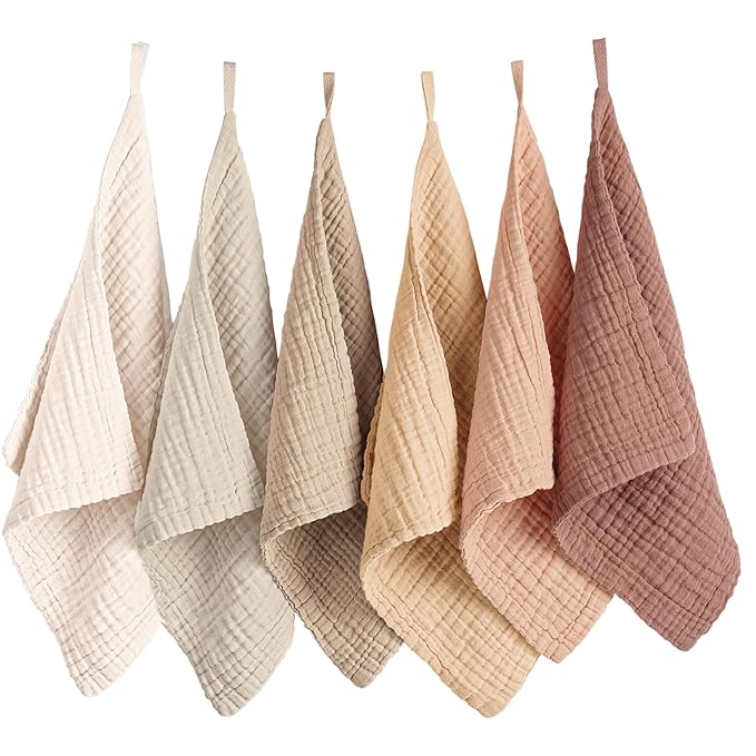 Konssy 6 Pack Face Cloths, Soft Wash Cloth