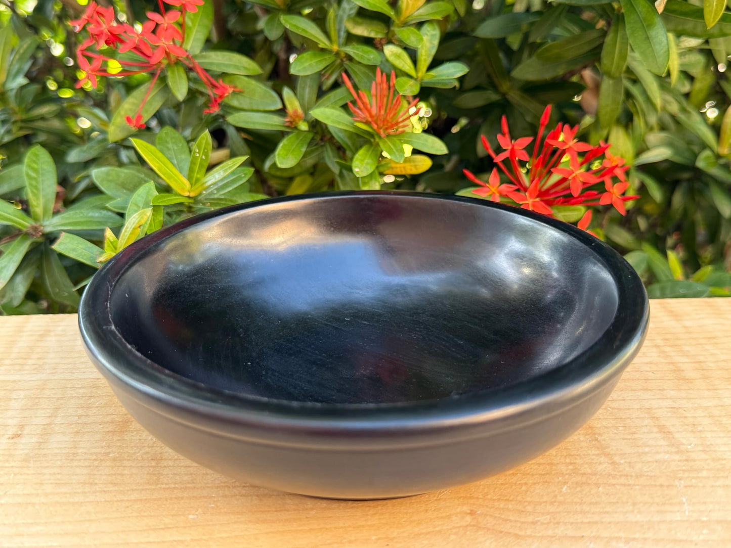Large Black Soapstone Scrying Bowl – 6" Smudge Bowl & Incense Burner | Versatile Black Stone Ritual & Meditation Tool