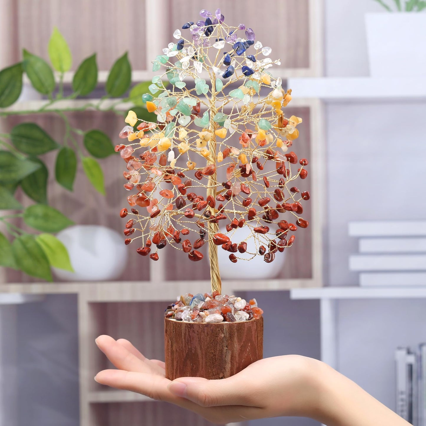 NUKAYAI 7 Chakra Crystal Tree of Life Gifts, Crystals and Healing Stones Crystal Tree Birthday Gift for Women, Feng Shui Meditation Positive Energy Home Decor Spiritual Tree of Life Gifts for Women