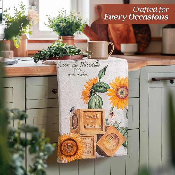 Maison d' Hermine Kitchen Towels Set of 3 100% Cotton 27.50" x 20" Reusable