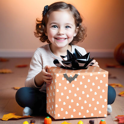 Cheerland Halloween Party Decorations Cute Spooky Pumpkin Treat Bags With Wrapping Paper for Horror Theme Birthday Baby Shower Summerween Party Supplies