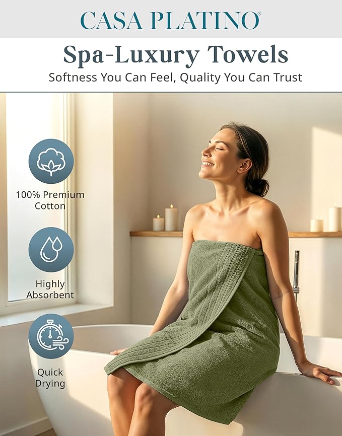 Casa Platino 100% Cotton Hotel Bath Towel Set