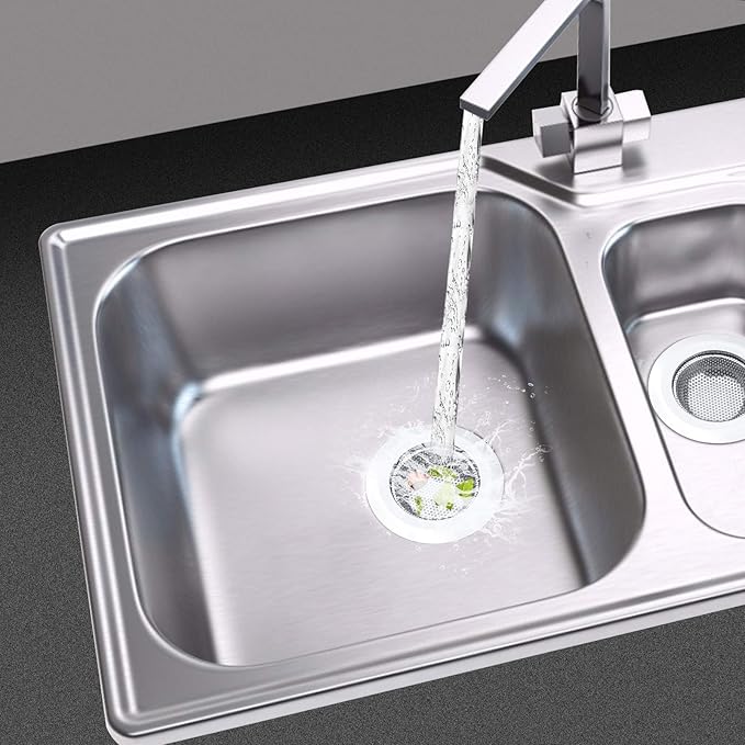 2 Pcs Kitchen Sink Strainer, Stainless Steel Drain Cover, Large Wide Rim 4.5"