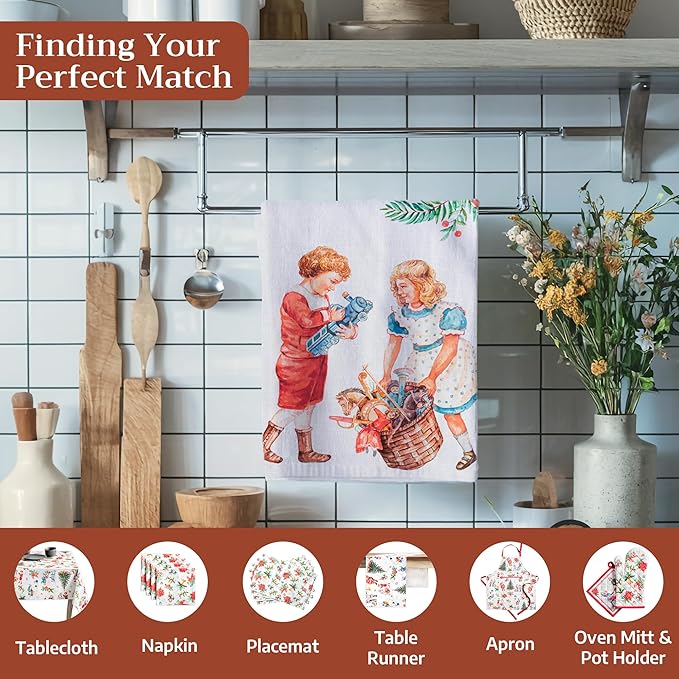 Maison d' Hermine Kitchen Towels Set of 3 100% Cotton 20" x 27.5" Reusable