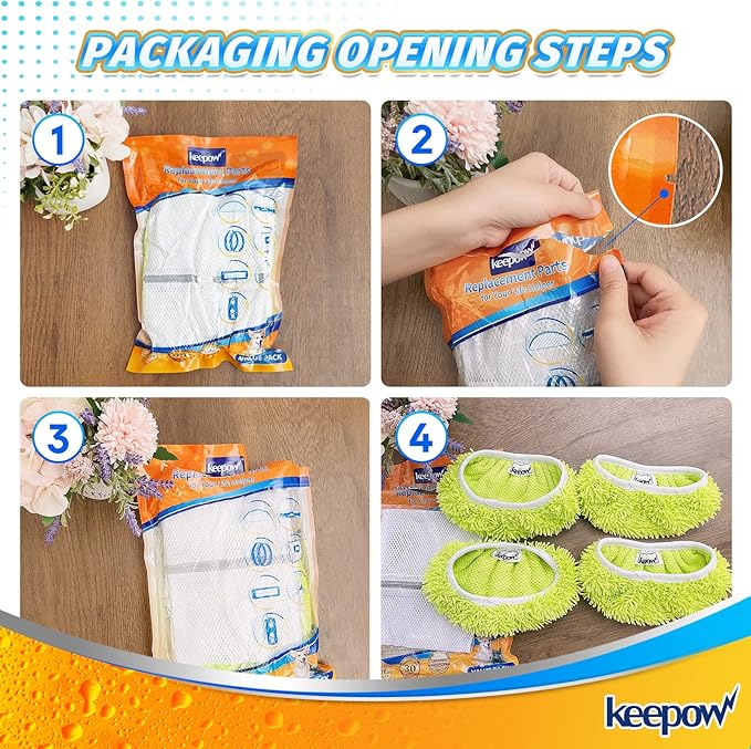 KEEPOW Reusable Mop Pads Compatible