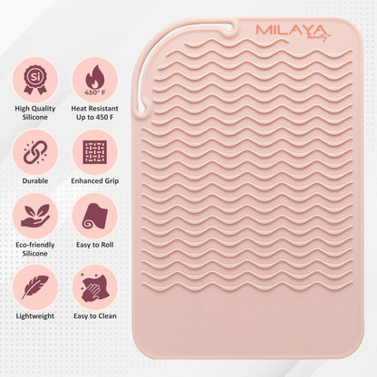 Heat Resistant Mat - Curling Iron Holder - Straightener pad - Flat Iron Holder - Silicone Mat for Hair Tools - Hot Tool Mat - Salon Tools - Hot Iron Holster - Vanity Mat - Vanity Accessories for Women