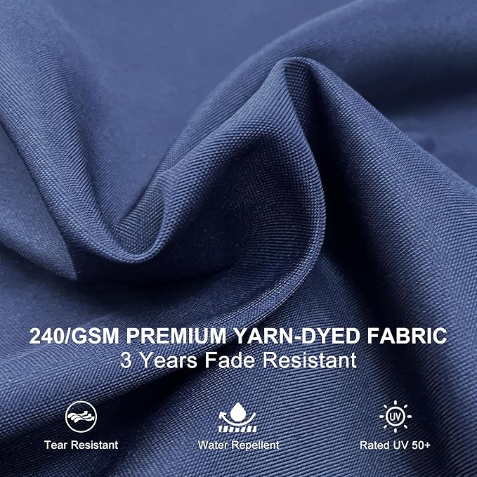 PURPLE LEAF 9ft Patio Umbrella Outdoor Square Umbrella Large Cantilever Umbrella Windproof Offset Heavy Duty Sun for Garden Deck Pool Patio, Navy Blue