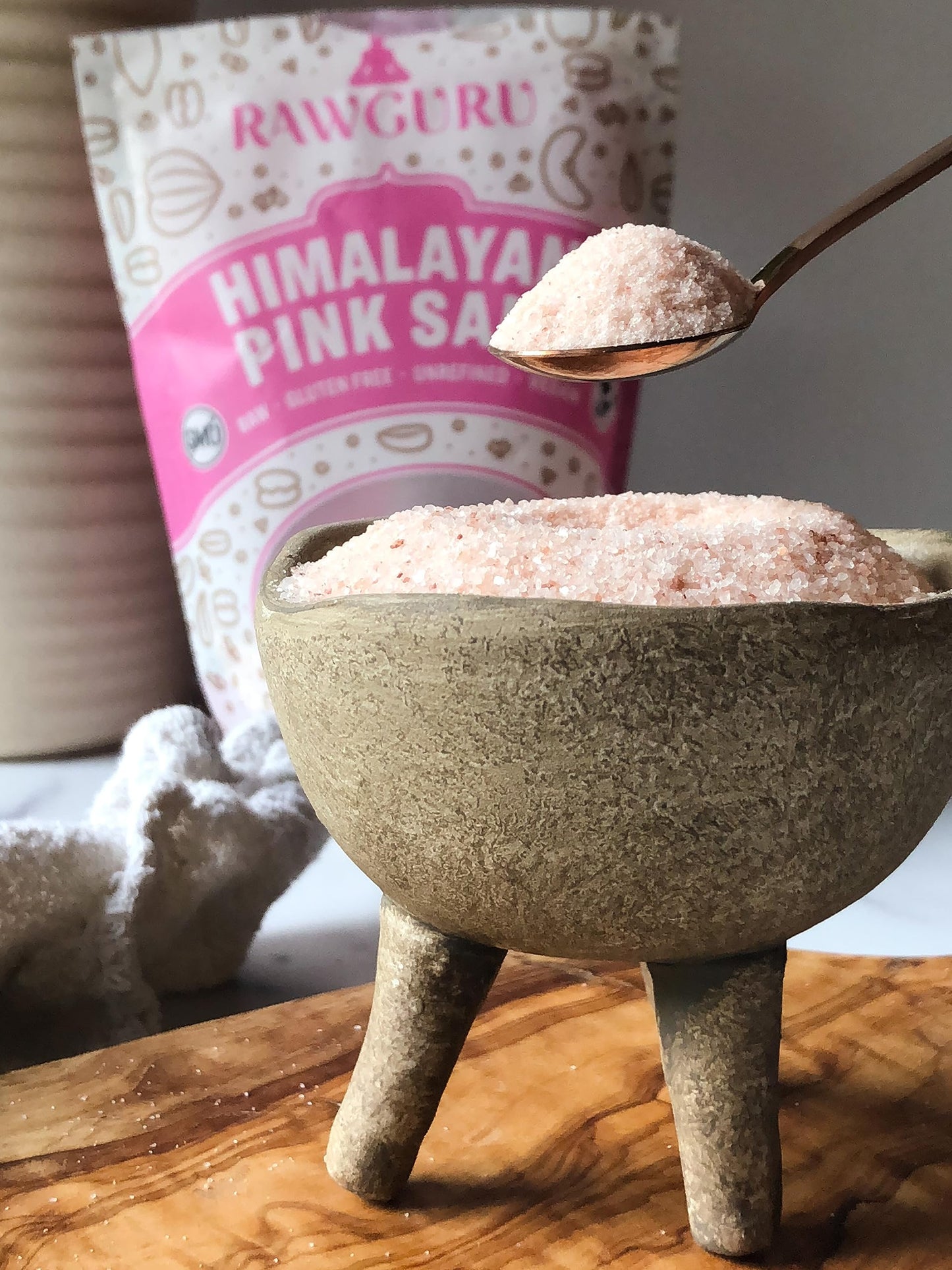 RawGuru Himalayan Pink Crystal Salt - 16 oz - Raw | Gluten-Free | Unrefined | Vegan | Kosher | Non-GMO