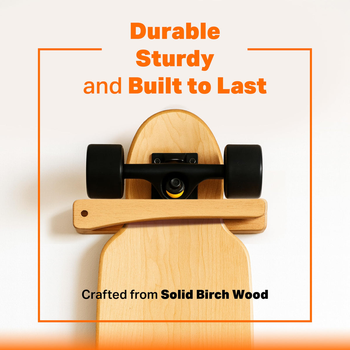 Tapeera 1-Pack Vertical Wooden Skateboard Wall Mount - Display Rack & Storage Hanger for Standard Decks – Premium Wood Home Décor
