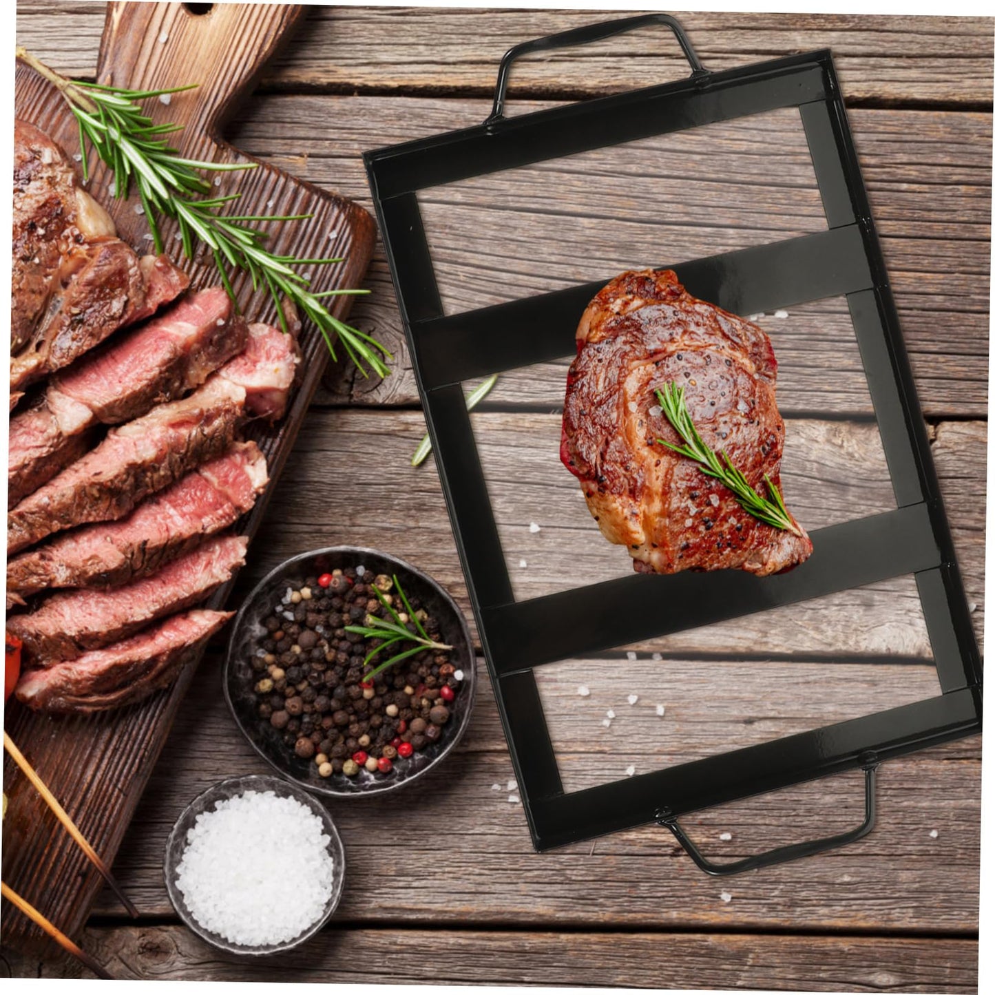 IWOWHERO Restaurant Salt Plate Stand Bbq Supply Stainless Salt Plate Rack Grilling Accessory Kitchen Tool