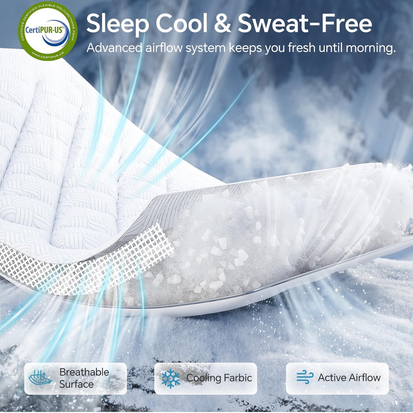 GHLPECYO 3 Inch Extra Thick Queen Size Mattress Topper, Cloud-Like Pillow Top Mattress Pad with Bamboo Viscose & Memory Foam Filling, 18‘’ Deep Pocket Bed Topper, Breathable Air Mesh Sides, White