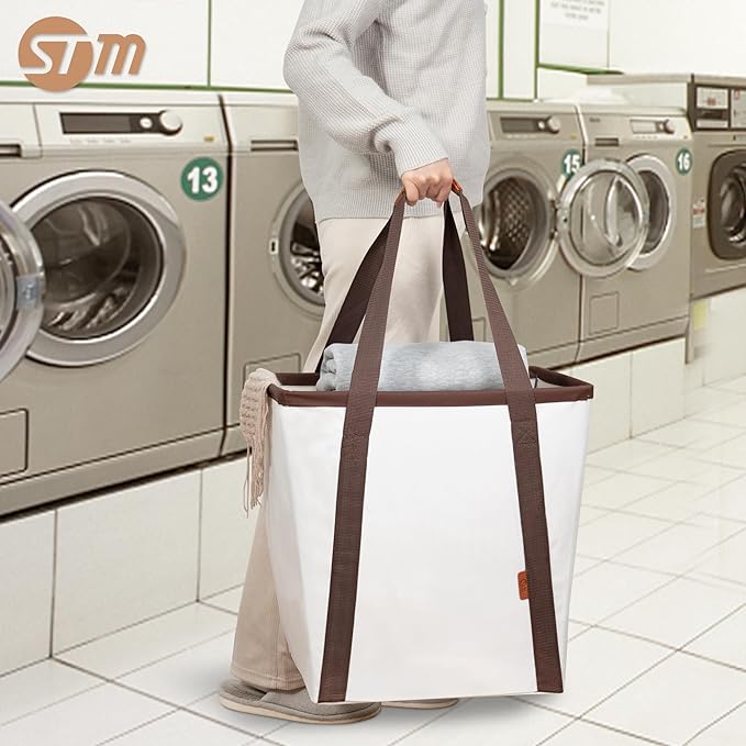 STORAGE MANIAC Collapsible Laundry Caddy, 64L Large Collapsible Laundry Basket