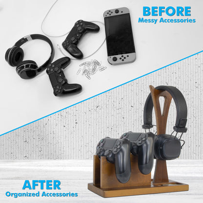 Kaseny Game Controller Holder Gifts for Gamers to Organize Gaming Accessories & Headphone Holder, Unique Gamer Gifts Headset Stand Controllers Holders, Stylish Controller Stand Gaming Equipment