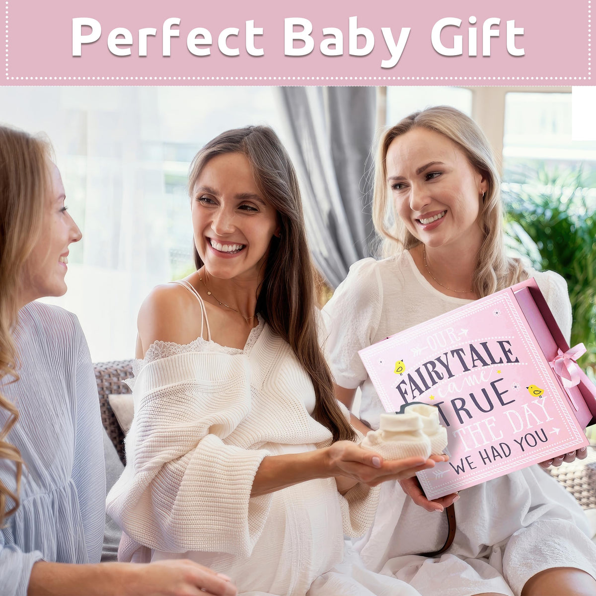 VOTUM Baby Keepsake Box for Treasured Memories, Fairytale - Lightweight, Handcrafted Boxes with 9 Labeled Compartments for First Memories - Gender Neutral Baby Shower Gifts for Girls, Boys