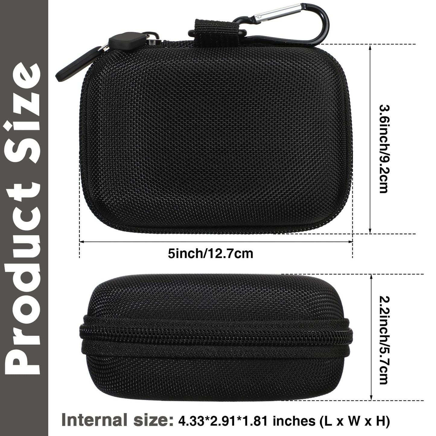 Sanwuta 4 Pcs Playing Card Case Hard EVA Travel Carrying Case for Classic Game Playing Card Box, 5 x 3.6 x 2.2 Inches (Not Including Cards)(Black)