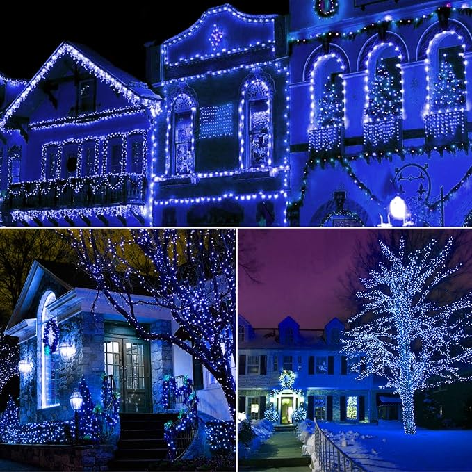100 Count Blue LED Christmas Lights 50ft 5mm Blue, Waterproof, Indoor/Outdoor, UL, IP65