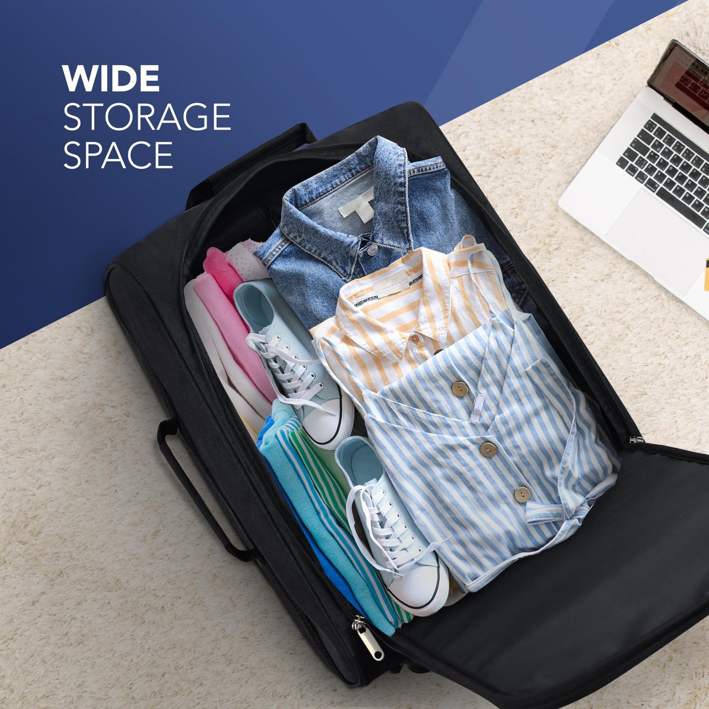 LUGG Cabin Size Lightweight Luggage - Durable 600D Polyester Snowflake Push Up Trolley - Solid Wheels - Easyjet, Ryanair, British Airways - Airway Locker (45x36x20cm)