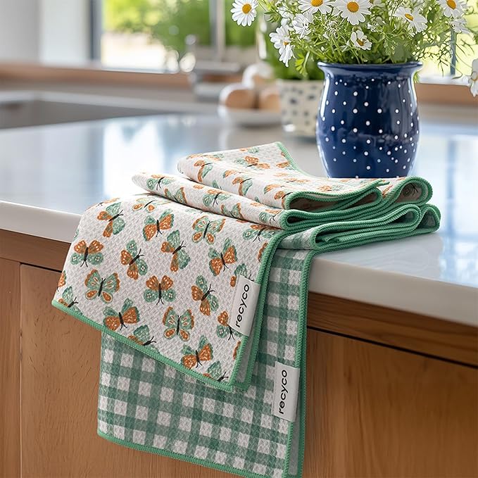 RECYCO Waffle Kitchen Towel Set of 2