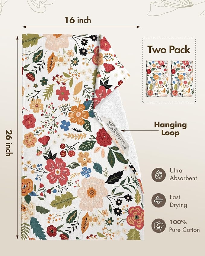 Cotton Kitchen Towels Set of 2
