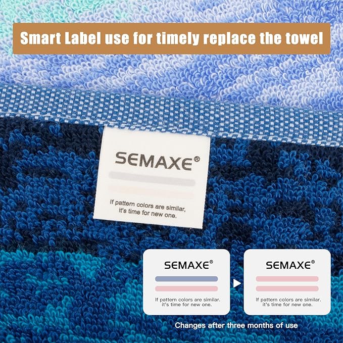 SEMAXE 18-Pack Bath Towel Set Include 6 Bath Towels, 6 Hand Towels, 6 Wash