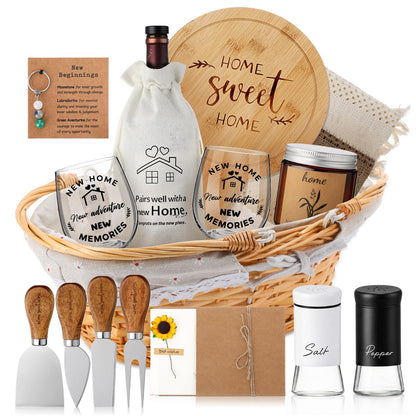 LemonRoad 17 Pcs House Warming Gifts New Home Housewarming Gift Baskets for Christmas Home Buyers Xmas Kitchen Favors House Agents Closing Favors for Women Men Couples Newlywed Friends