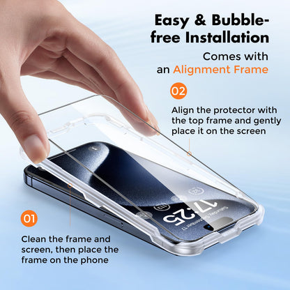 UNBREAKcable Shatterproof Tempered Glass Screen Protector for iPhone SE 2022/SE 2020, iPhone 8/7 [3-Pack] [99.99% HD Clear] [Easy Installation Frame] [9H Hardness][Bubble Free] for Apple 4.7''