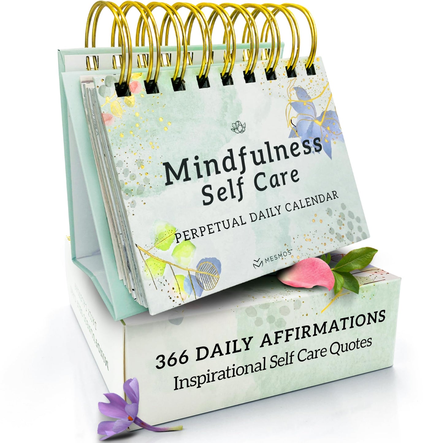 MESMOS 366 Daily Self Care Quotes Mindfulness Perpetual Calendar, Cute Office Desk Decor Women, Desk Decorations Accessories for Women Office, Motivational & Inspirational Teacher Appreciation Gifts
