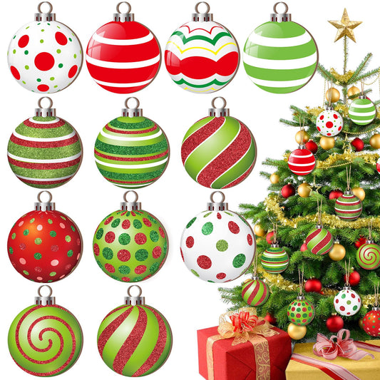Yulejo 36 Pcs Christmas Peppermint Ornaments Colorful Lollipop Candy Cane Wood Hanging Ornaments with Rope Christmas Lollipop Candy Ball Pendants for Xmas Tree Wreath Party Decorations