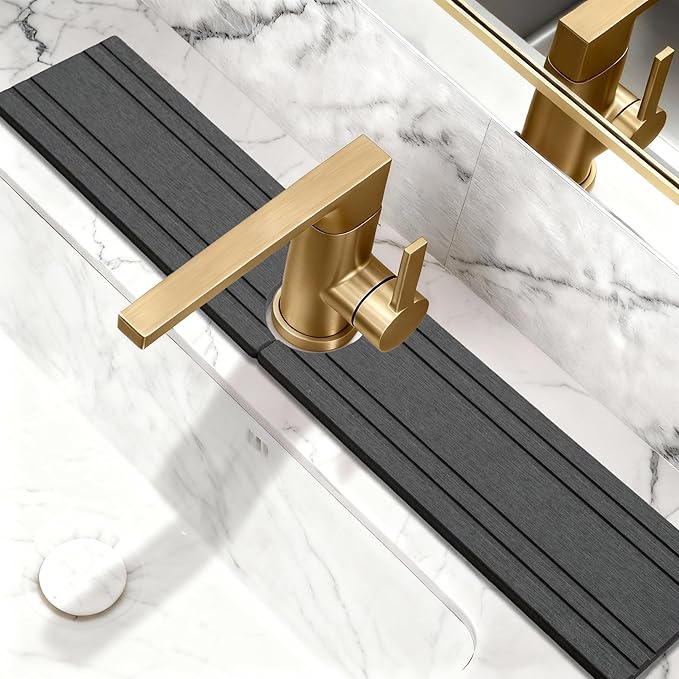 Stone Faucet Mat for Kitchen Sink Splash Guard 23.6" x 3.9"