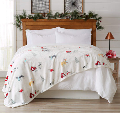 Great Bay Home Luxuriously Soft Velvet Plush, Full/Queen Holiday Throw Blanket | Christmas Throw for Sofa and Bed | Cozy and Warm Plush Throw Blanket | Holiday Blankets and Throws
