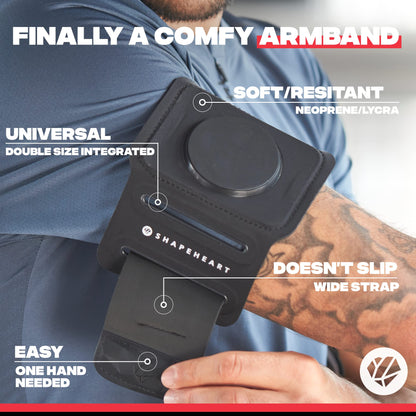 Shapeheart - Magnetic Sport Armband with Universal Detachable Pouch, size XL