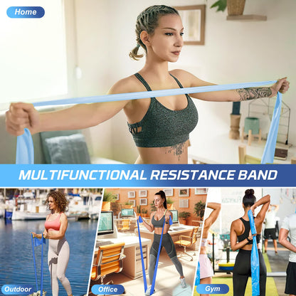 5 Pcs Resistance Bands, Professional Exercise Bands Elastic Stretch Bands for Fitness Yoga Pilates Stretching Strength Training, Workout Bands for Women and Men Home Gym