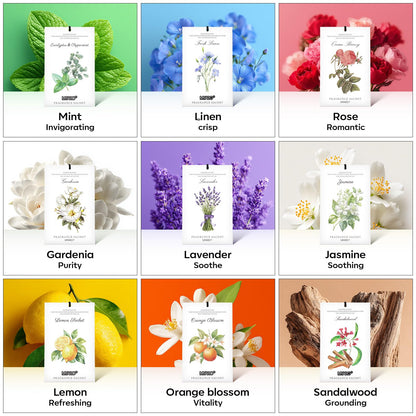 MYARO 12 Pack Lavender Scented Sachets | Odor Eliminator & Air Freshener for Drawer, Closet, Car, Shoes, Gym Bag, Suitcase | Home Fragrance Gift Set