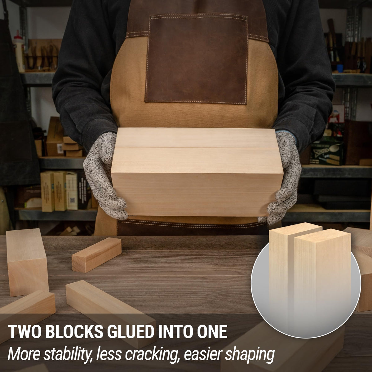 BeaverCraft Basswood Carving Blocks BW1 Large Wooden Block 10x4x4 Inches - Soft Whittling Wood - Basswood for Carving - Unfinished Wood for Crafts