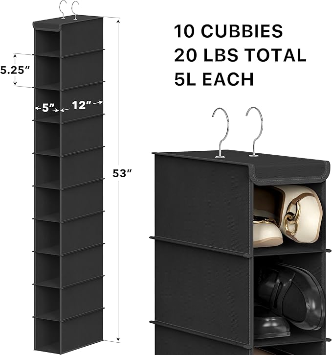 Simple Houseware 10 Shelves Closet Hanging Shoe Organizer